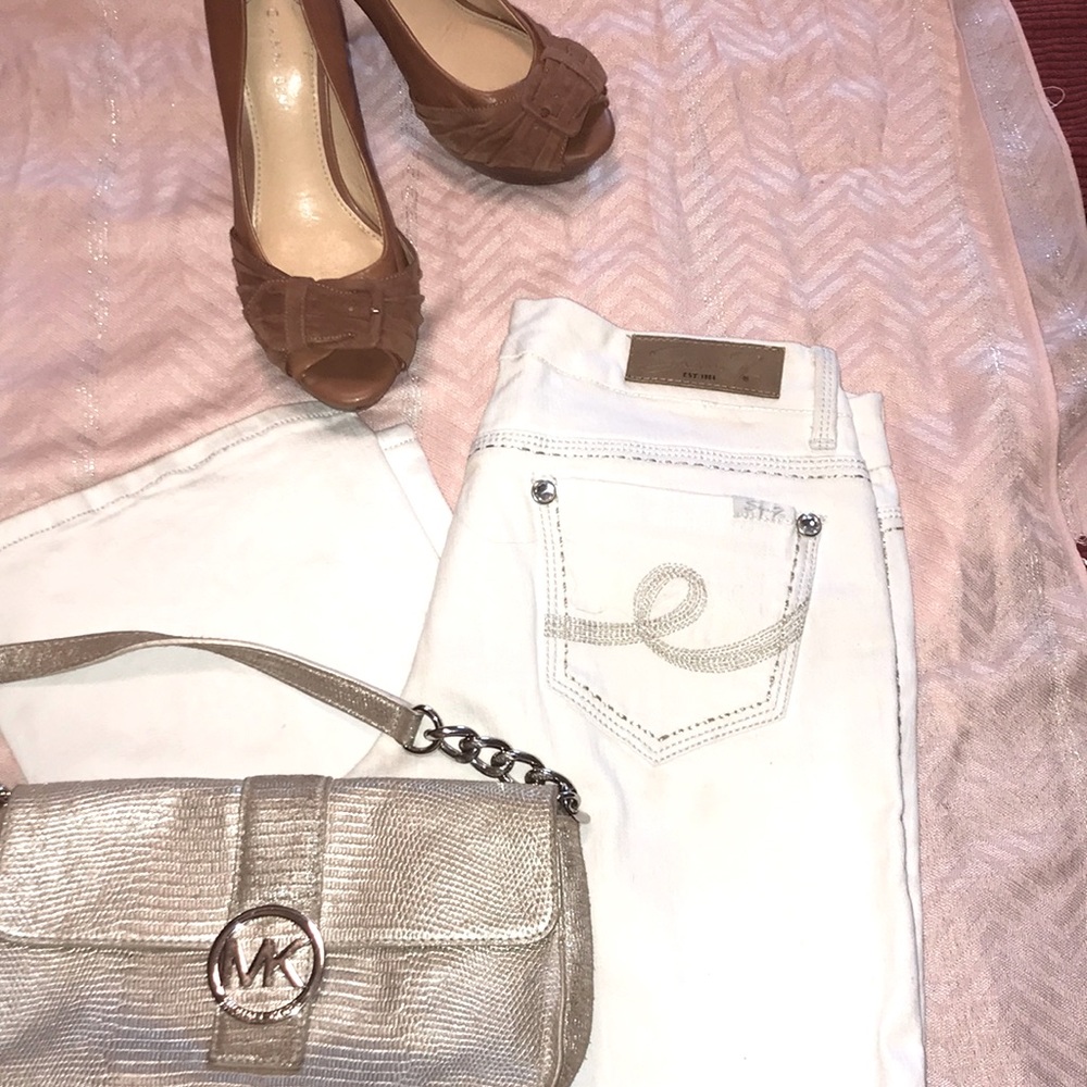 Seven 7 jeans straight leg Metallic & Crystal